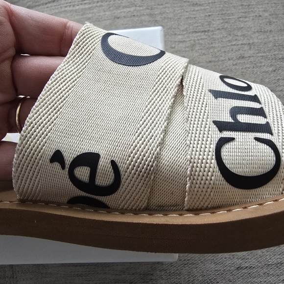 Chloe Woody Logo Slide Sandals Auth W/ Box & Dust Bags Sz 39 - Picture 5 of 12